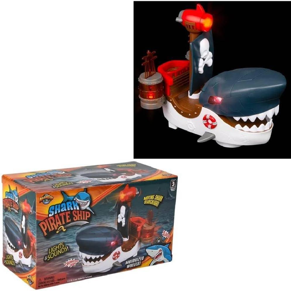 8.5 Inch Shark Pirate Boat with Lights and Sound - 1 Count