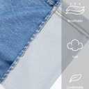 Wide Leg Jeans for Women Trendy Terry Look Like Denim High Wisted Stretchy Loose Baggy Denim Pants with Pockets (Large, Zipper Blue)