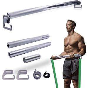 J Bryant Fitness Resistance Band Exercise Bar Large Hook Heavy Duty Bar