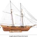 GAWEGM Wooden Ship Model Building Kits for Adults - 1/96 Scale Harvey 1847 Model Ships Assembled with Metal Accessory, for Collection, Teaching Exhibition, Ship Model Hobby, Assemble Expert
