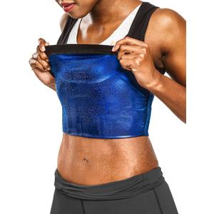 Sweat Shaper Premium Sauna Tank Top for Women, Slimming Sauna Shirt for Workouts (Small-Medium, Black)