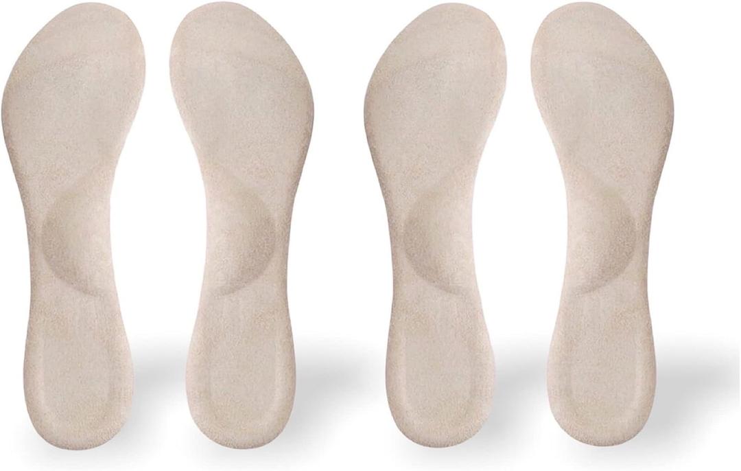 CB 2-Pairs Arch Support Insoles Silicone Gel Invisible Slim Inserts Shock Absorption, Arch Pain Foot Heel Pain Relief, 3/4 Length for Women Shoes High Heel Shoes 5-8, Nude