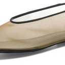 Women's Crystals Fine Mesh Ballet Flats,Embroidered Round Toe Ballerina Shoes,Casual Slip On Crystal Mary Jane Flats,Comfortable Daily Dress Shoes (8.5, Nude2)