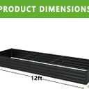 DIIYIV 12x4x1FT Galvanized Raised Garden Bed Kit,Vegetable Boxes-Rectangle Metal Flower Box,Large Planter Raised Beds Outdoor Garden for Planting,Fruit,Herb-Black