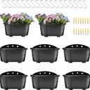 ORIMERC 9.8 Inches Self Watering Wall Planters for Indoor Plants, Railing Planters Balcony Planters Wall Hanging Planters, Lightweight, Dark Coffee (Pack of 8)