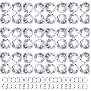 HDCRYSTALGIFTS 48pcs Clear Crystal Ball Prism 20mm Chandeliers Prism Sun Shine Catcher Rainbow Pendants Maker, Hanging Crystals Prisms for Windows Glass Ball Ornaments for Christmas Tree