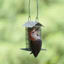 Wild Wings Decorative Metal Suet Cage Feeder for Outdoor Dcor Wild Bird Feeders, 1 Suet Cake Capacity, Hanging Suet Feeder, Black