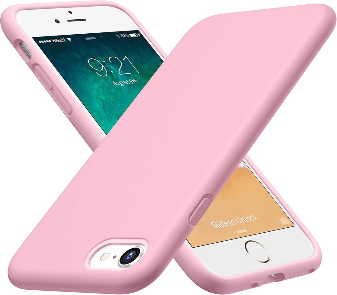 CellEver Heavy-Duty Silicone Case for iPhone SE 2022 (3rd Gen)/iPhone SE 2020 (2nd Gen)/iPhone 8/7 - Military Drop Protection, Elevated Screen & Camera Protection, Scratch-Free Interior, Pink