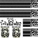 Nezyo 60 Sheet Nativity Scene Stickers Christmas Religious Jesus Mason Jar Decals Holy Night Fairy Stickers Nativity Silhouette Craft Waterproof Vinyl Adhesive Reusable Window Clings for Party Black