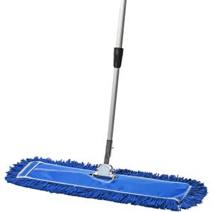 24 Inch Blue Commercial Dust Mop & Floor Sweeper with Extendable Handle Mop for Hardwood, Tile, and Concrete Floor Cleaning