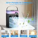 Portable Air Conditioners, 4 in 1 Evaporative Air Cooler with 1200ML Tank, Queit Cooling Fan with Remote Control, 2-8H Timer, 3 Modes & 8 LED Lights, Personal AC Unit for Bedroom, Office and Camping