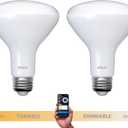 RCA Dimmable Smart Light Bulbs, BR30 WiFi LED Light Bulb, Indoor Flood LED Bulbs, 9W (60W Eq), 2700K Soft White, 720 Lumens, E26 Base, Voice Activated Lights, Google & Alexa Light Bulb, 2-Pack