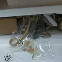 Double Curtain Rods 144-164 Inches, Warm Gold Window Rod, Adjustable With Round Finials, 1-Inch Front and 5/8 Inch Back Telescoping Drapery Rod