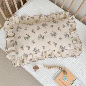 BuLuTu Kids Toddler Muslin Pillowcase Girls Boys Shabby Chic Floral Pillow Cases for Standard Pillow 20"x26", Kids Cotton Pillow Covers, 1 Pack, Envelope Closure, Machine Washable (Multi-flower)