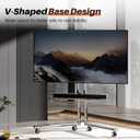 Easel Rolling TV Stand with Shelf Minimalist Stainless Steel for 32-75" TVs