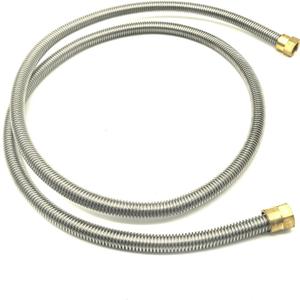 60 Inch Stainless Steel Bellow Propane Fireplace Extension Connection with 3/8" Female Flare Nuts, More Durable than Black Rubber Hose (60" - 5 FT)