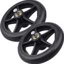 8 Inch by 1 Inch, Wheel Replacement for Wheelchairs, Black (2 Pcs)