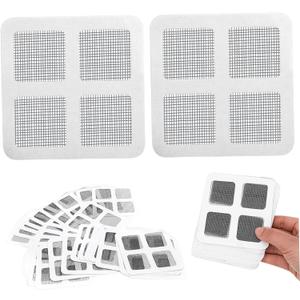 Disposable Hair Drain Stickers 60Pcs 4x4" Fiberglass Disposable Drain Covers Self-adhesive Multi-Purpose Square Drain Hair Catcher for Shower, Bathtub Shower Drain Hair Catcher Drain Hair Catcher Bat
