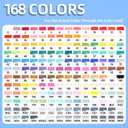 Alcohol Markers 168 Colors - Dual Tip Permanent Markers with Base, Art Drawing Supplies, Color Markers Pens for Adult Kids Gifts, Coloring Painting (168)