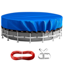 24FT Round Winter Pool Cover,Pool Covers for Above Ground Pools,Heavy Duty Durable PE Material Swimming Pool Covers,Cold-Resistant Anti-UV,Extreme Weather Protection,Winch and Cable Kit-Aibiley