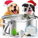 oneisall Dog Water Fountain for Large Dogs,7L/230oz/1.8G Stainless Steel Dog Fountain Bowl Super Quiet with Triple Filtration,Great for Large Dogs Cats and Multi-Pet Home