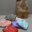 ALVABABY 6 Pack Cloth Diaper with 12 Inserts One Size Adjustable Washable Reusable Diaper Cover for Baby Girls and Boys (03 Light Blue/White/Purple/Pink/Grey/Red)