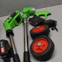 Electric Weed Wacker Cordless Eater 2 Battery,Foldable and Lightweight Grass Trimmer/Brush Cutter,5 Types Blade&Wheels 21V 4.0Ah Battery (2 Pieces) Powered for Garden and Yard (Foldable)