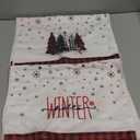 Artoid Mode Red Black Buffalo Plaid Snowman Xmas Trees Christmas Kitchen Towels Dish Towels, 18x26 Inch Daily Seasonal Winter Decoration Hand Towels Set of 4