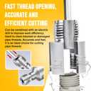 2PCS Integrated Internal & External Pipe Threading Tool with 1/2'' & 3/4'' Dies, Electric Drill Compatible 2 in 1 Pvc Pipe Threader Kit, Dual-Function Pipe Thread Cutting Tool