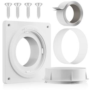 Hon&Guan Dryer Vent Connector, Twist Lock Dryer Hose Vent Kit with Quick Connect & Disconnect, Dryer Vent Wall Plate Fits 4 Inch Ducting for HVAC Ventilation, with Tape Hon&Guan Dryer Vent Connector, Twist Lock Dryer Hose Vent Kit with Quick Connect & Disconnect, Dryer Vent Wall Plate Fits 4 Inch Ducting for HVAC Ventilation, with Tape