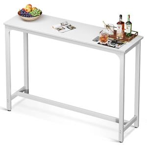 ODK 55 Inch Bar Table, Bar Height Pub Table, Counter Height Bar Table, Rectangular High Top Kitchen & Dining Counter Tables with Sturdy Legs & Easy-to-Clean Top, Indoor use, White