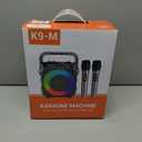 Karaoke Machine, Portable Bluetooth Speaker with 2 Wireless Microphones for Adults & Kids with Lights, Karaoke Microphone with PA System Supports USB/TF/FM/AUX for Home Party Home System Packages (Black)