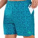 NORTHYARD Mens Swim Trunks 5" Beach Swim Shorts Quick Dry Bathing Suit with Mesh Liner Packable (Blue, M)