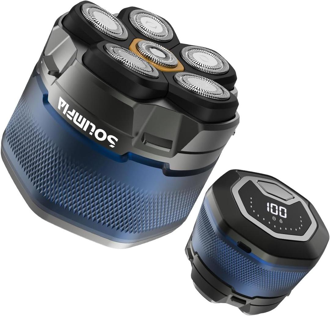 SOLIMPIA Upgraded Head Shaver for Bald Men，Magnetic Electric Razor Hair Trimmer for Men，Large Battery Capacity, Rechargeable LED Display， Waterproof Wet/Dry Head Shavers with Type-C Charge