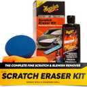 Meguiar's Quik Scratch Eraser Kit, Car Scratch Remover for Repairing Surface Blemishes, Car Care Kit with ScratchX, Drill-Mounted Pad, and Microfiber Towel, 4 Count