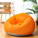 Realspring 6 9 12 Pcs Inflatable Bean Bag Chairs for Adults with Electric Air Pump, Blow up Couch Folding Portable Inflatable Couch Lazy Sofa for Outdoor Movie Night Camping(Orange,6 Pcs)