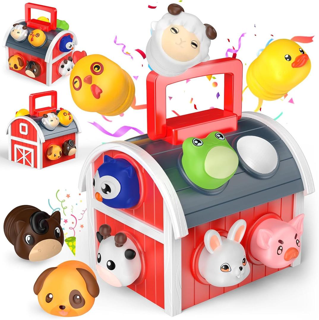 1-6 Year Old Girl Gifts, Animal Farm Montessori Toys for 1-5 Year Old Toddler Boy Toys 2-3 Farm Animals for Toddlers 1-3 Animal Toys Toddler Girl Toys Sensory Birthday Gifts for Girls (Multicolored)