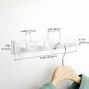 GWAAZXGZ White Coat Rack Wall Mount - 12.5 inch Modern Metal Hook Rail with 4 Right-Angle Hooks, Drill-Mounted Organizer for Coats, Hats, Bags in Entryway, Bathroom, Bedroom (2 Pack)
