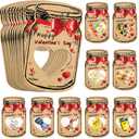 Valentines Day Cards for Kids School, 50 Pack Happy Valentines Day Cards for Classroom, Funny Mason Jar Valentine Exchange Cards for Kids Boys Girls Party Favors (Candy Not Included)