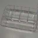 STORi 5-Compartment Clear Plastic Organizer | Rectangular Divided Makeup and Vanity Storage Bin and Office Desk Caddy | Scalloped Wall Design | Made in USA