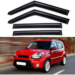 Window Visors Rain Guards Shield for 2009 2010 2011 2012 2013 Kia Soul, Out-Channel Window Vent Wind Deflectors Visors Shades for 09-13 Soul