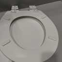 HIGHCRAFT Premium Round Toilet Seat with Slow-Close Design & Adjustable Hinges - Molded Wood Toilet Seat - Fits Standard Round Toilets - Round Seat in White