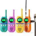 Walkie Talkies for Kids Rechargeable,Toys for Boys and Girls Ages 3-12, 4 Pack Long Range 2-Way Radios, Birthday Gifts,Christmas Stockings, Outdoor Play, Family Games, Hiking Camping Gear