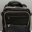 BAGSMART Rolling Backpack for Women, Wheeled Backpack with Packing Cube, Travel Back pack with Wheels, Carry On Suitcase Bag 17 Inch Large Roller Daypack, Black (15.6 Inch)