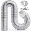 HOOMESUN 4 Inch 8FT Semi Rigid Dryer Vent, Flexible Aluminum Dryer Vent Hose with Clamps, 3.9 Mil Aluminum Foil Tape for HVAC Ventilation, Duct Fan Systems