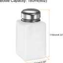 HARFINGTON 4PCS 180ML(6oz) Push Down Alcohol Dispenser Pump Liquid Press Empty Bottles Refillable Container for Acetone Cleanser Nail Polish Remover, White (1.7 Ounces)