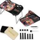 14-in-1 Upgraded Metal Rolling Tray Set - Dual 9.2x6.3 Expanded Trays with 4 Slots Cone Loader, Portable Pre Roll Machine Kit with Lid, Foldable Stand, Cone Roller, Cone Fillers & Funnel (Einstein)