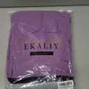 Ekaliy Women's Puff Long Sleeve Shirt Dress Elegant Button Down Loose Swing Party Maxi Dress XXL