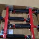 Car Wheel Dolly Jack Set of 4, Heavy Duty 6000 LBS Capacity Mechanical Wheel Dolly with Ratcheting Foot Pedal, Vehicle Positioning Jack for Tire Auto Repair Moving, Red