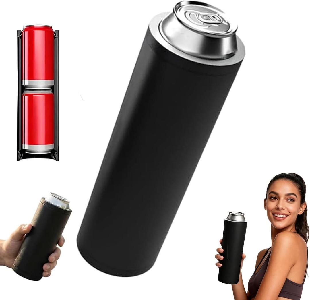 Double Tactical Reload Can Holder - Ultra Chill System, Assault Tactical Insulation Sleeve Fits Two 12oz Slim Cans, 3D Printed for Beer Soda Drinks, Easy Reload for Parties Tailgates (1, Black)